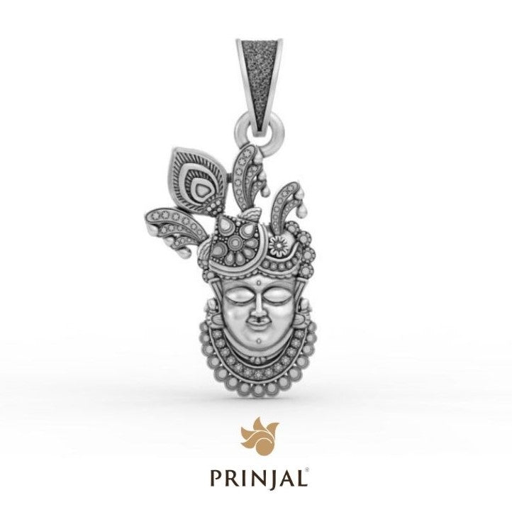Lord Shrinathji Face Silver Pendant
