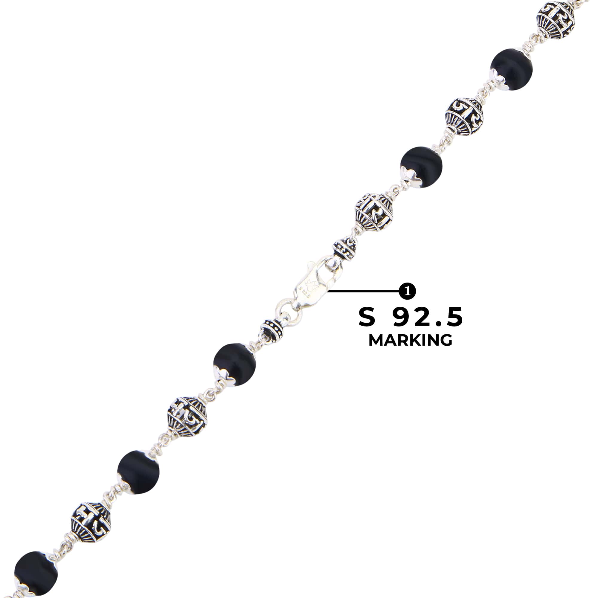 Karungali with Jay Shree Ram Beads Silver Mala