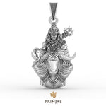 Lord Shiva Nandi Silver Pendant