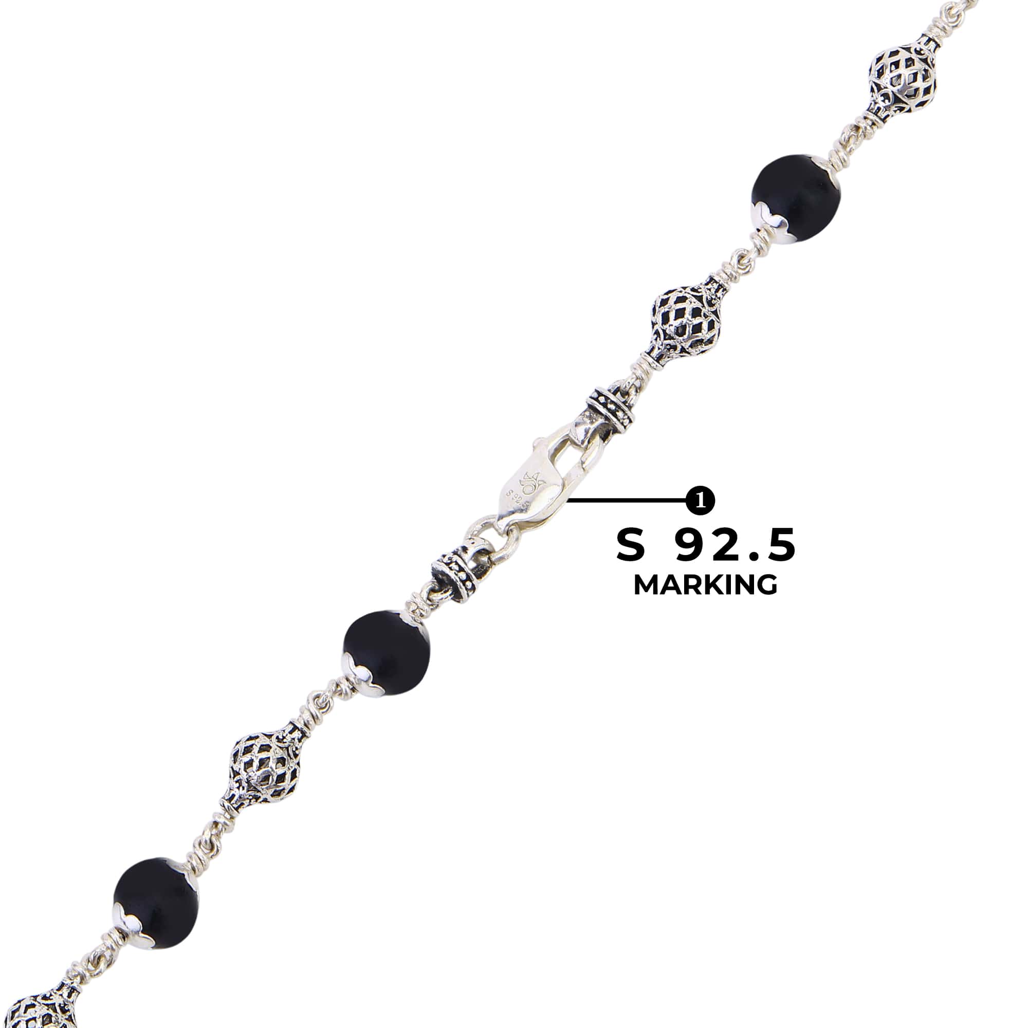 Karungali Silver Mala (Round Beads)