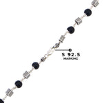 Karungali Silver Mala (Square Beads)