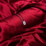 Solitaire Oval Shape Mangalsutra in Silver 92.5