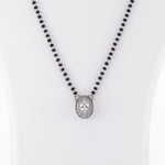 Authentic Solitaire Oval Shape Mangalsutra in Silver 92.5