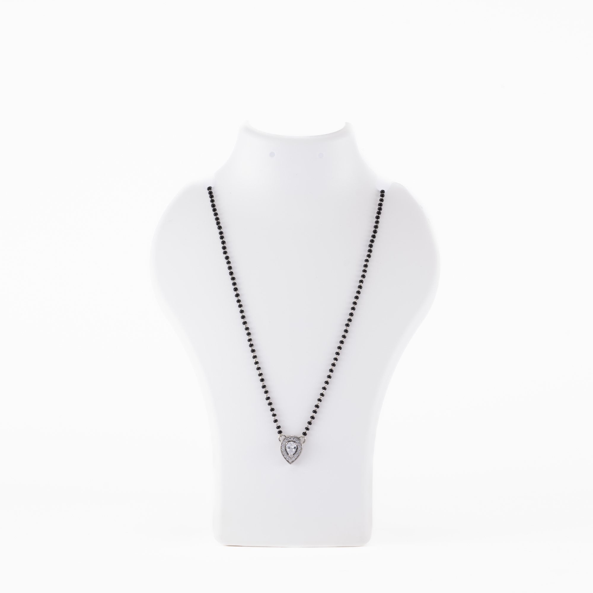 Orignal Solitaire Cone Shape Mangalsutra in Silver 92.5