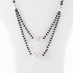 Authentic Black Beads Double Line Mangal Sutra with Silver Pendant for Women