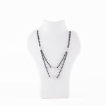 Black Beads Double Line Mangal Sutra with Silver Pendant for Women