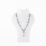 Organic Black Beads Mangal Sutra with 3 Dangling Beaded Silver Pendants for Women