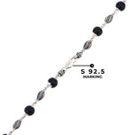 Karungali Silver Mala (Marquise Beads)