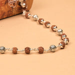 Rudraksha With Round Silver Beads Mala