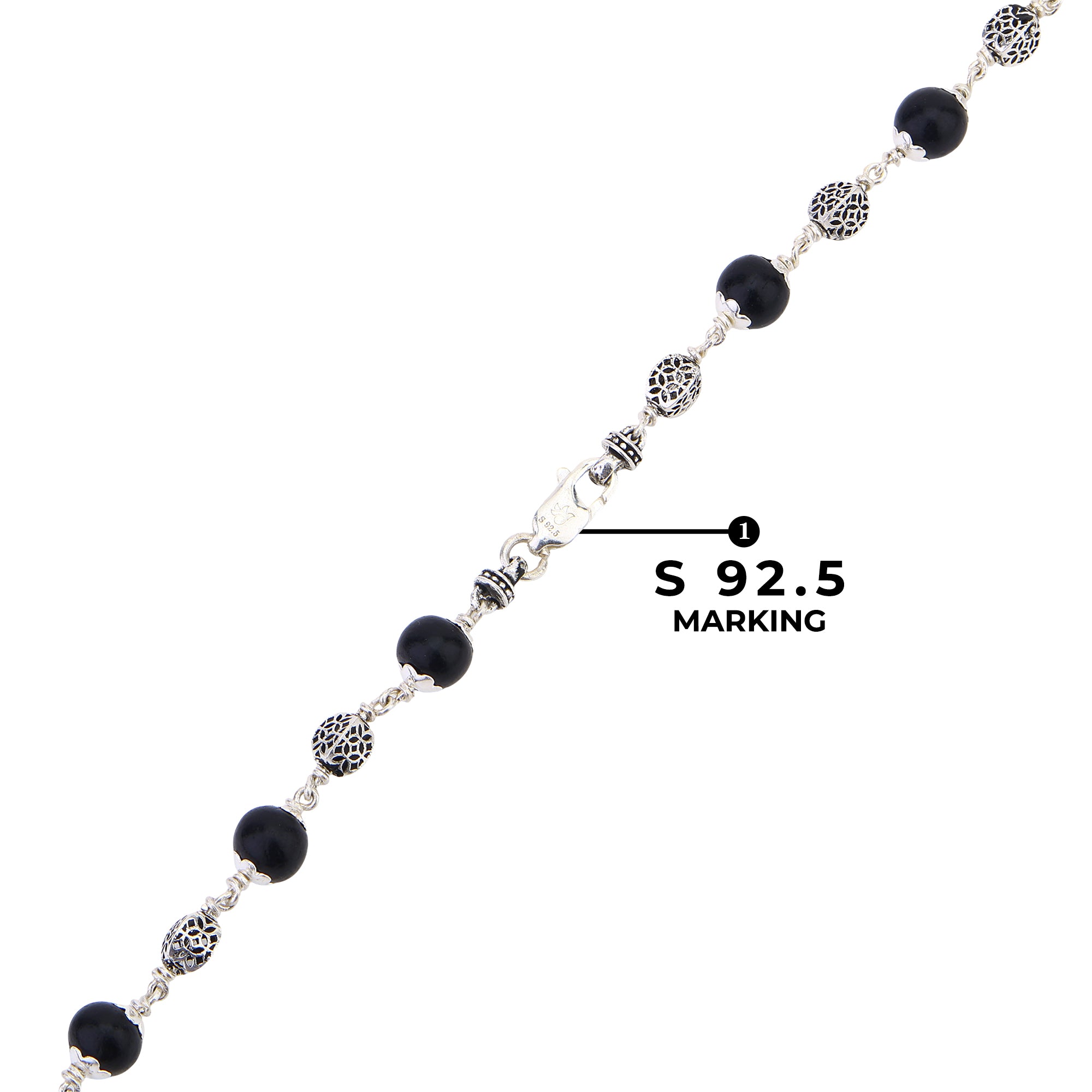 Karungali Silver Mala (Oval Beads)