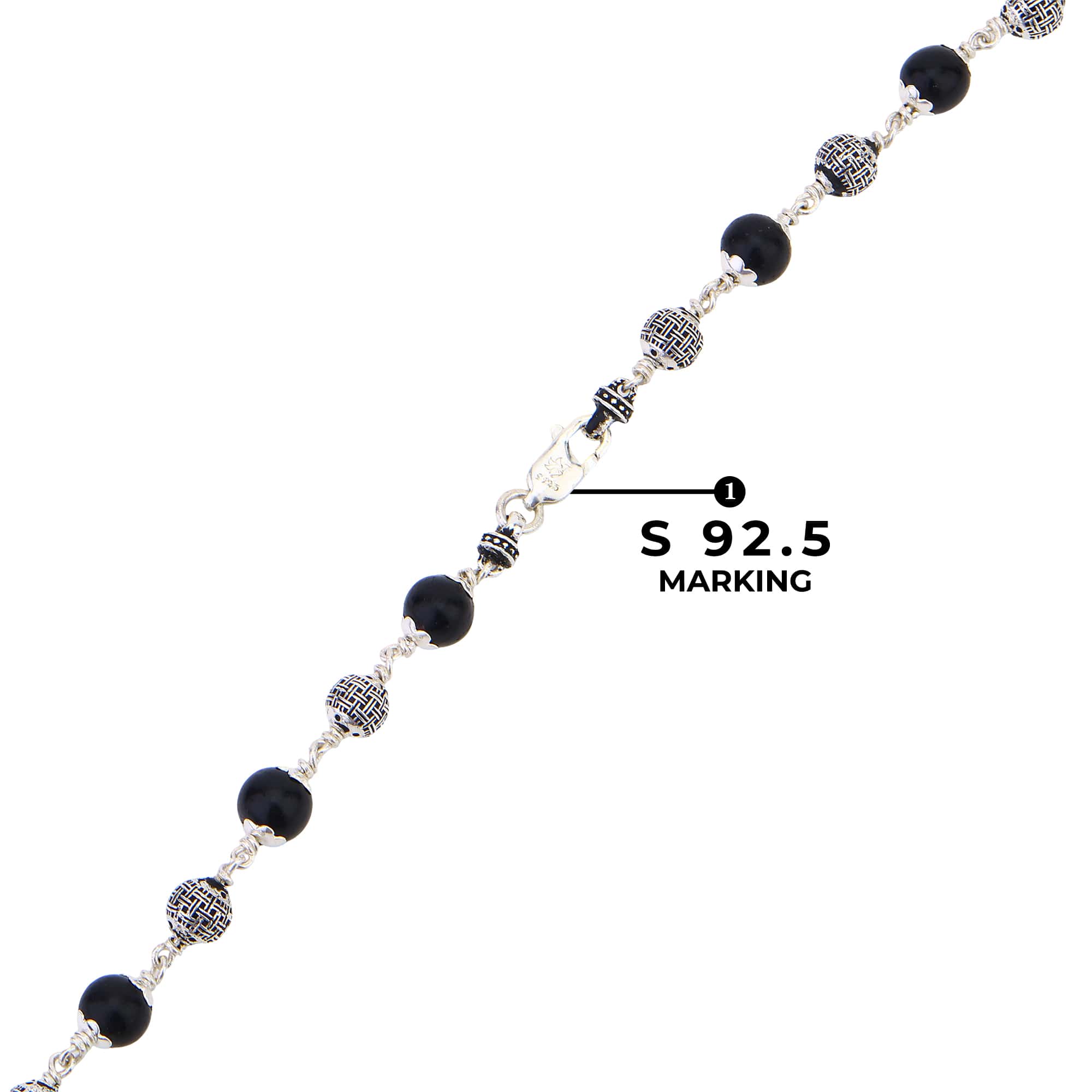 Authentic Karungali Silver Mala (Spherical Beads)