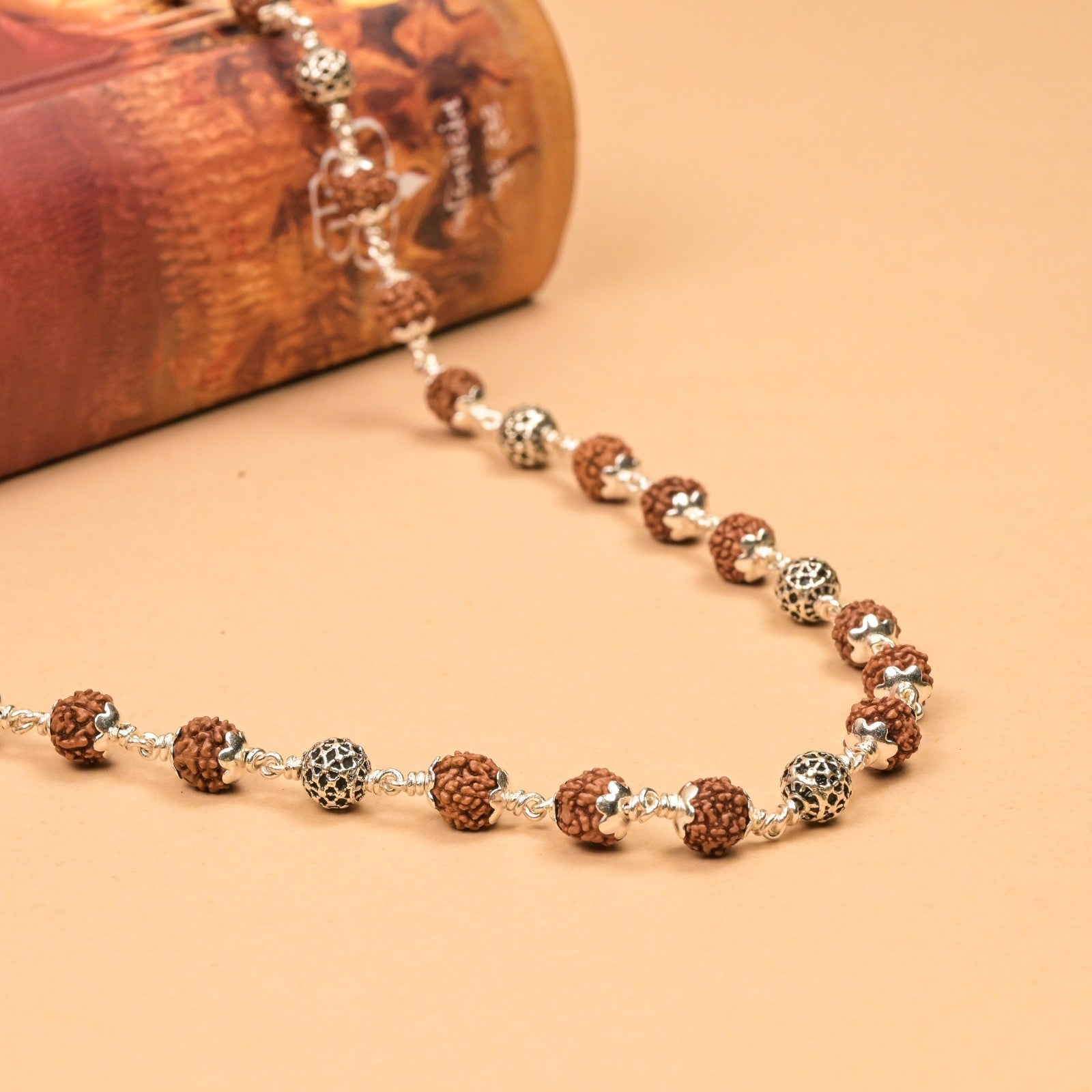 Rudraksha With Silver Beads Mala
