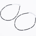 Silver and Black Beads Anklets for Women
