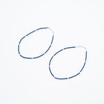 silver and dark blue beads anklets for women