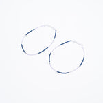 Real silver and dark blue beads anklets for women
