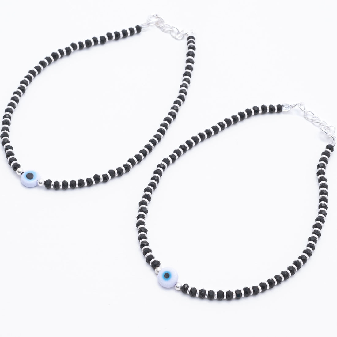 Evil Eye Silver Anklets