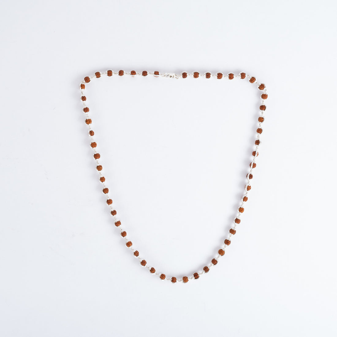 Rudraksha Capping Silver Mala