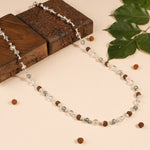 Rudraksha with Sphatik and Om Silver Beads Mala