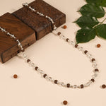 Rudraksha With Sphatik Beads Silver Mala