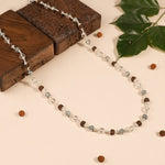 Rudraksha with Sphatik Diamond Cut and Om Silver Beads Mala