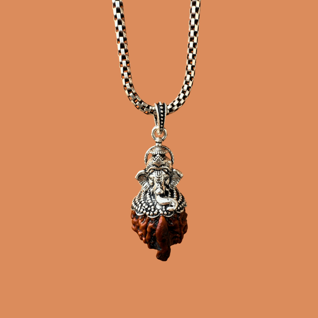Ganesh Mukhi Rudraksha Pendant in Silver