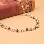 Rudraksha With CNC Silver Bead Necklace Mala