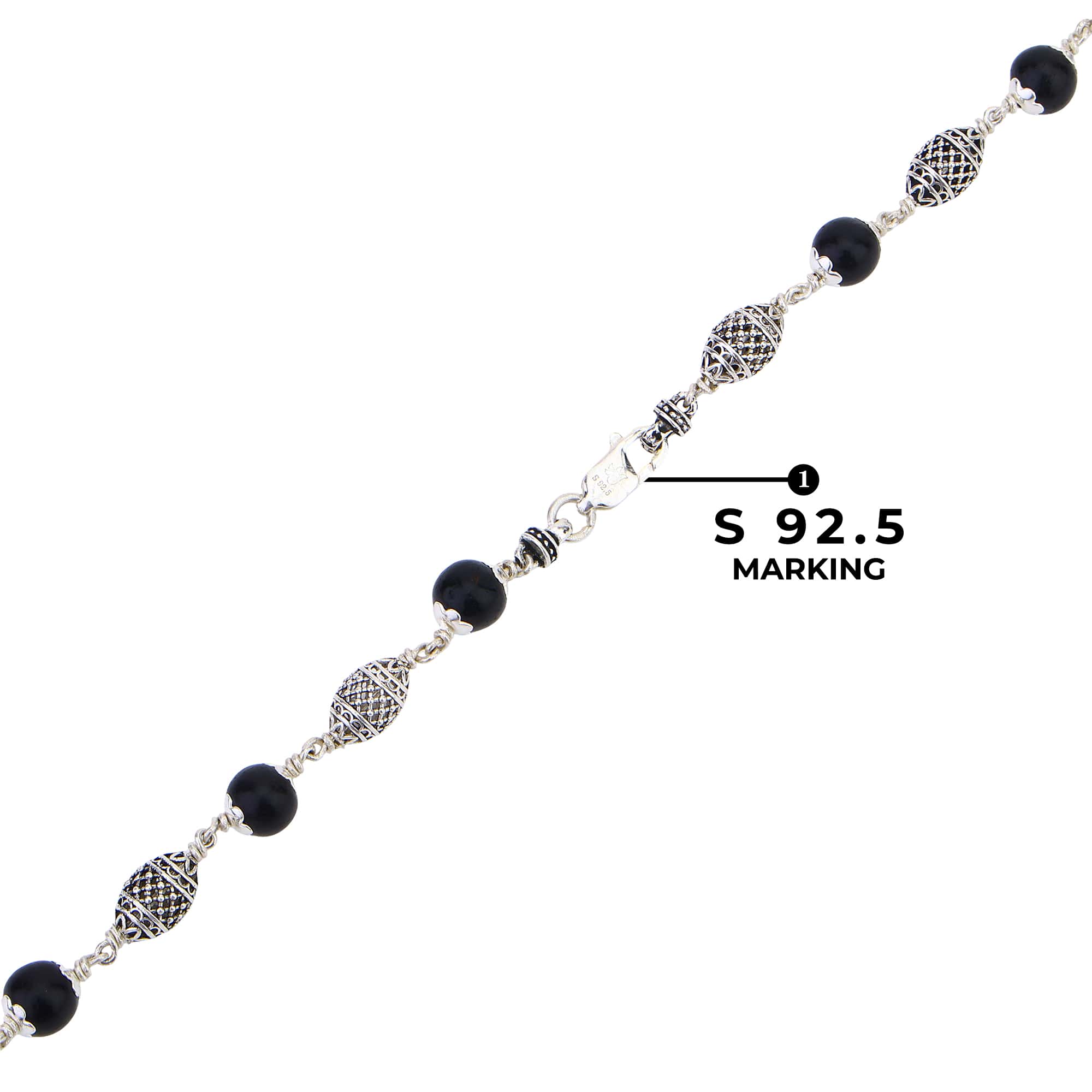Karungali Silver Mala (Dome Beads)