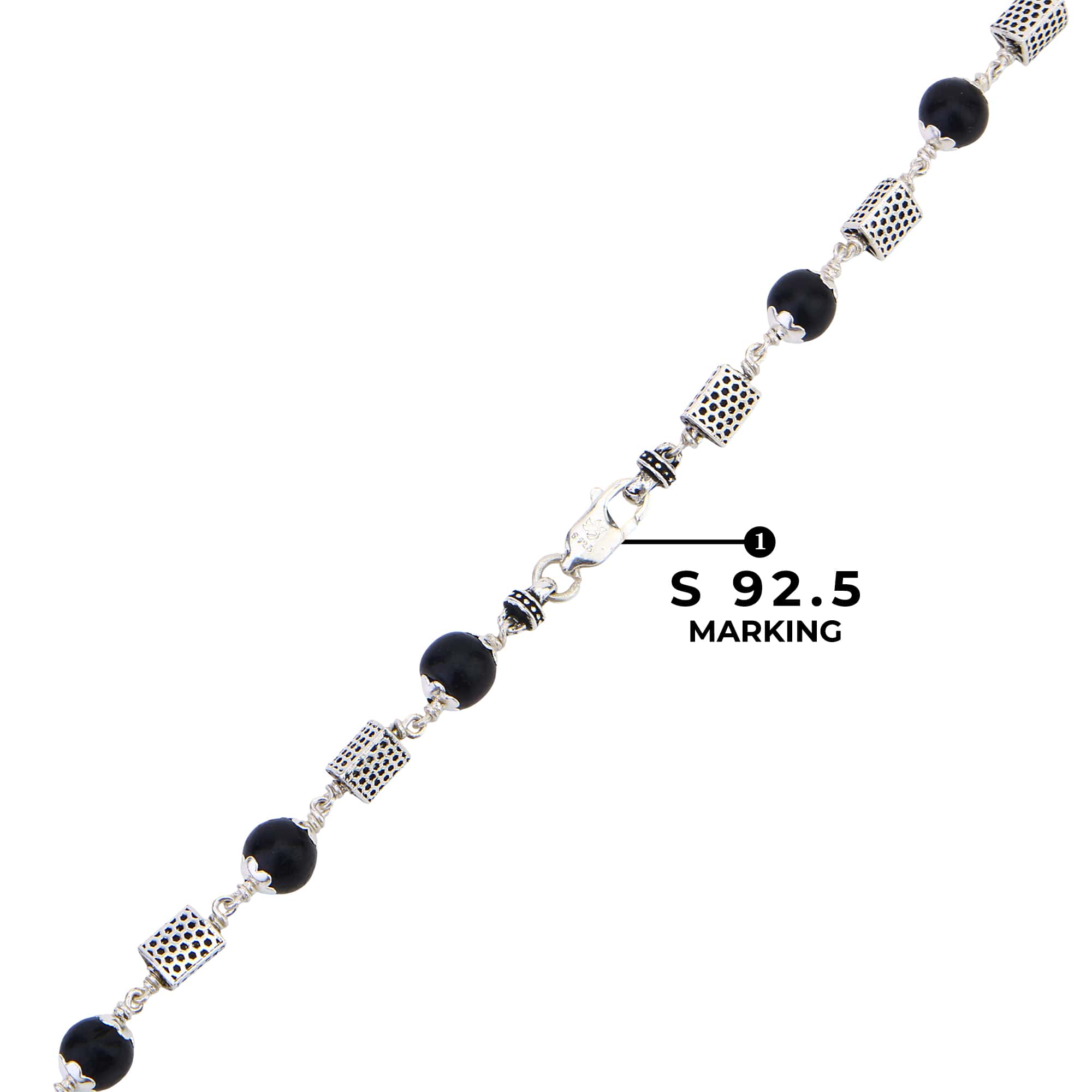 Karungali Silver Mala (Triangle Beads)