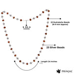 Rudraksha Silver Mala (Spherical Beads)