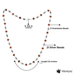 92.5 Silver Marquise Rudraksha Mala