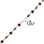 Rudraksha with Marquise Beads Silver Mala