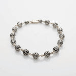 Round Om Beads Silver Bracelet