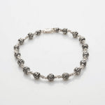 5-6 mm Om Namah Shivay Silver Bead Bracelet