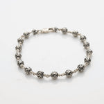 5-6 mm Om Silver Beads Bracelet
