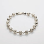 7-8 MM Silver CNC Beads Bracelet