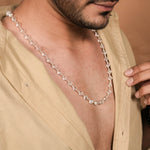 Organic Sphatik Diamond Cut Beads Silver Mala