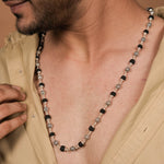 Orignal Black Rudraksha with Om Namah Shivaya Silver Beads Mala