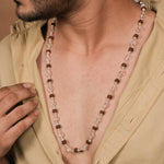 Buy Rudraksha with Sphatik Diamond Cut Beads Silver Mala