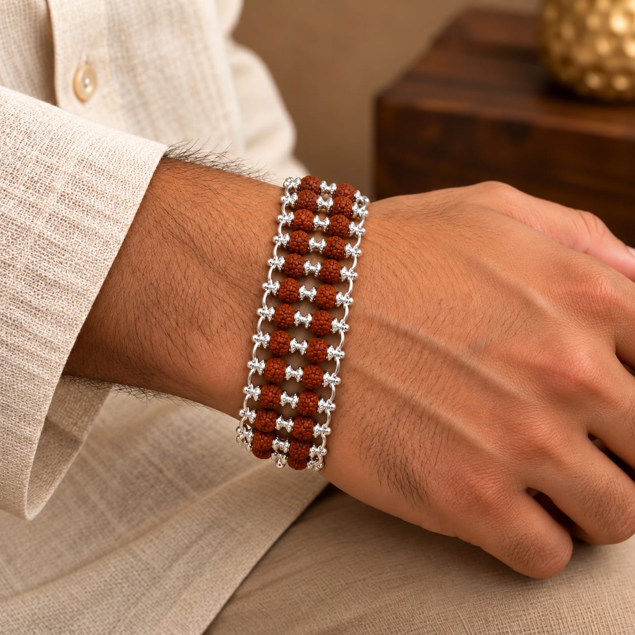 Rudraksha Two Line Bracelet