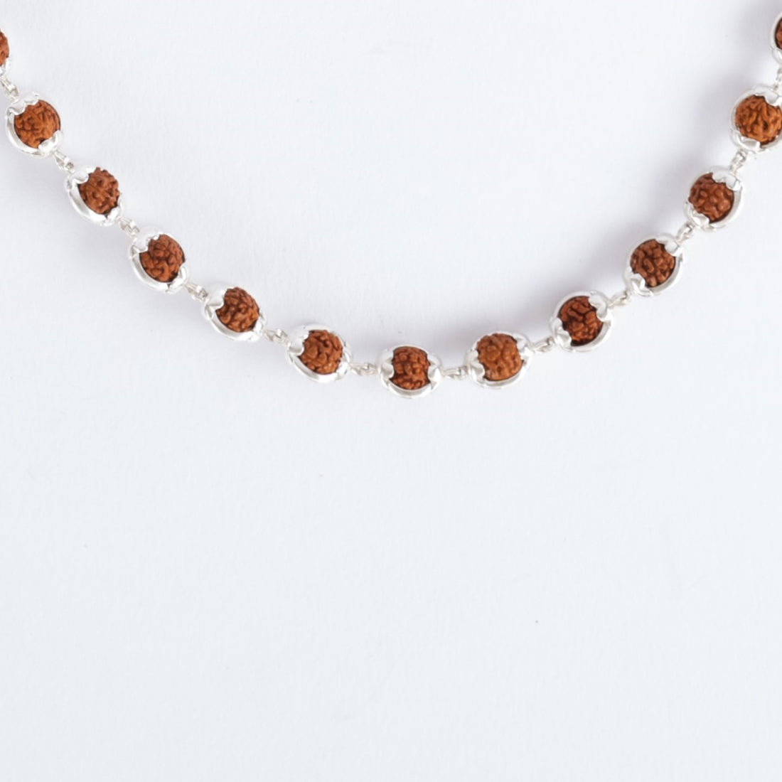 Rudraksha Capping Silver Mala