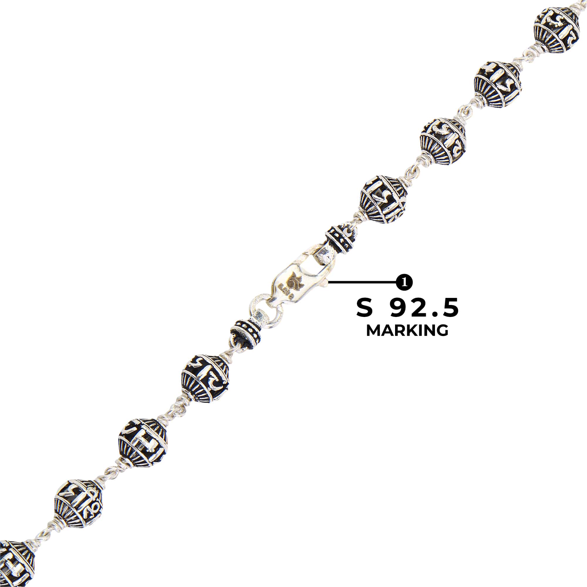 Shree Ram 92.5 Silver Beads Mala