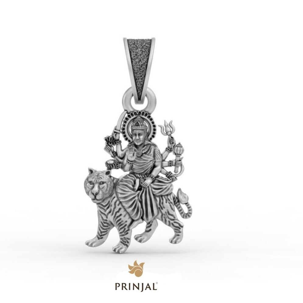 Goddess Durga silver pendant