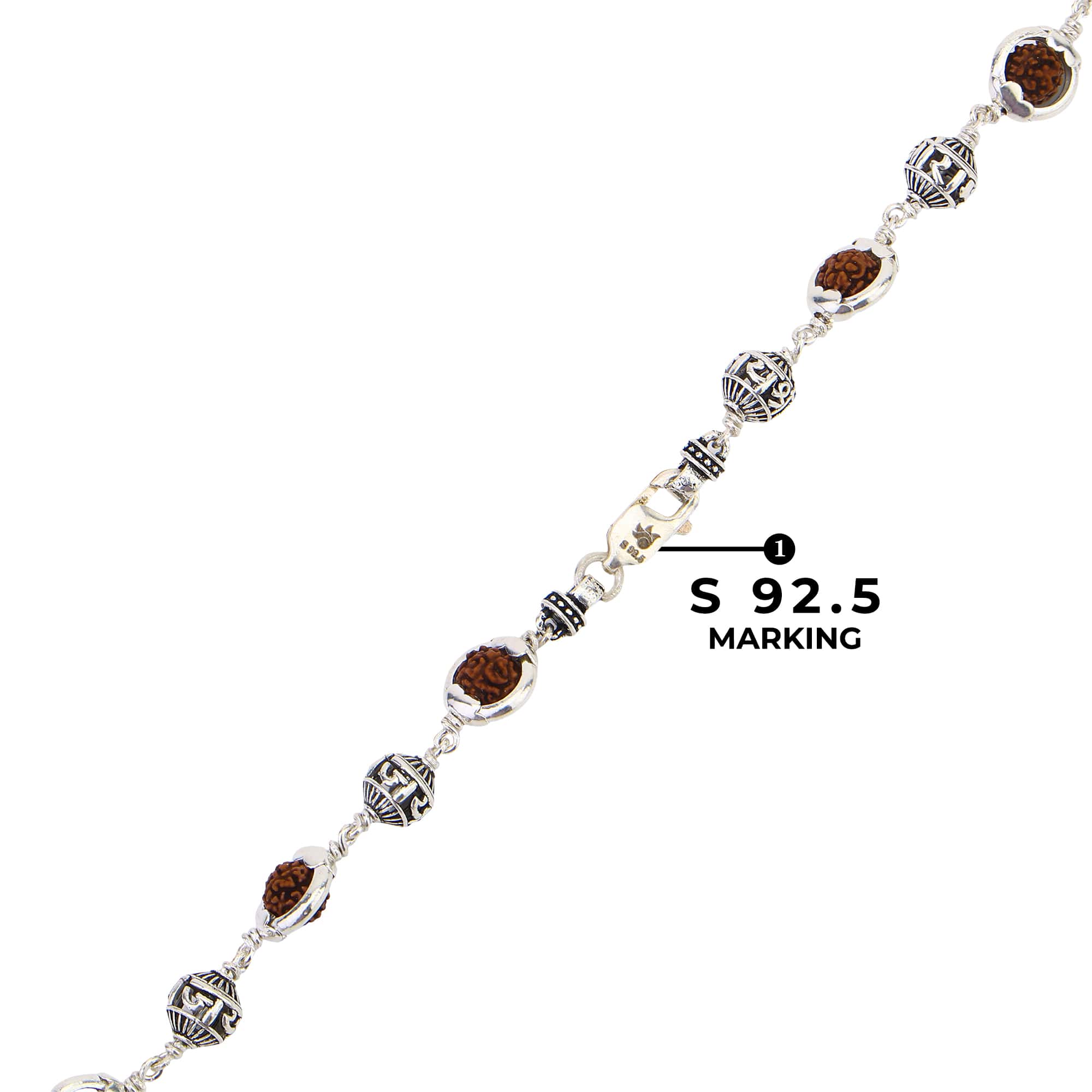 Rudraksha Silver Mala with Jay Shree Ram Beads