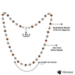 Rudraksha With Shree Hari Beads Silver Mala
