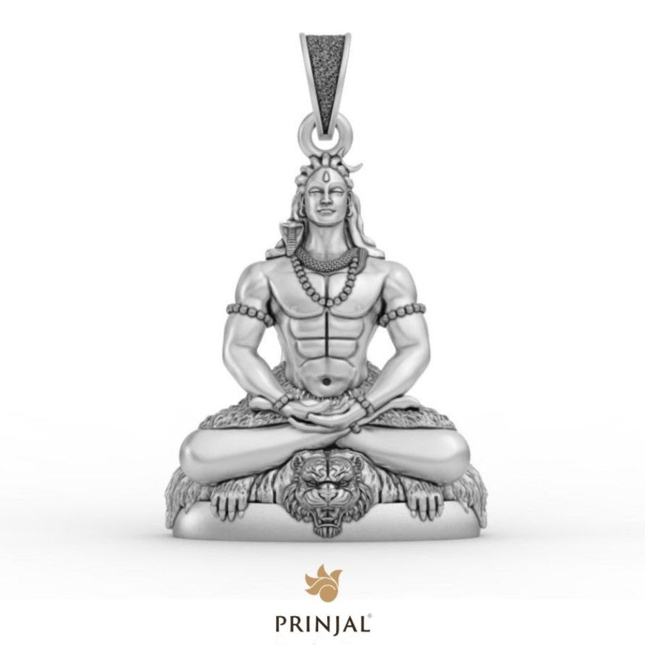 Divine Adiyogi Mahadev Silver Pendant