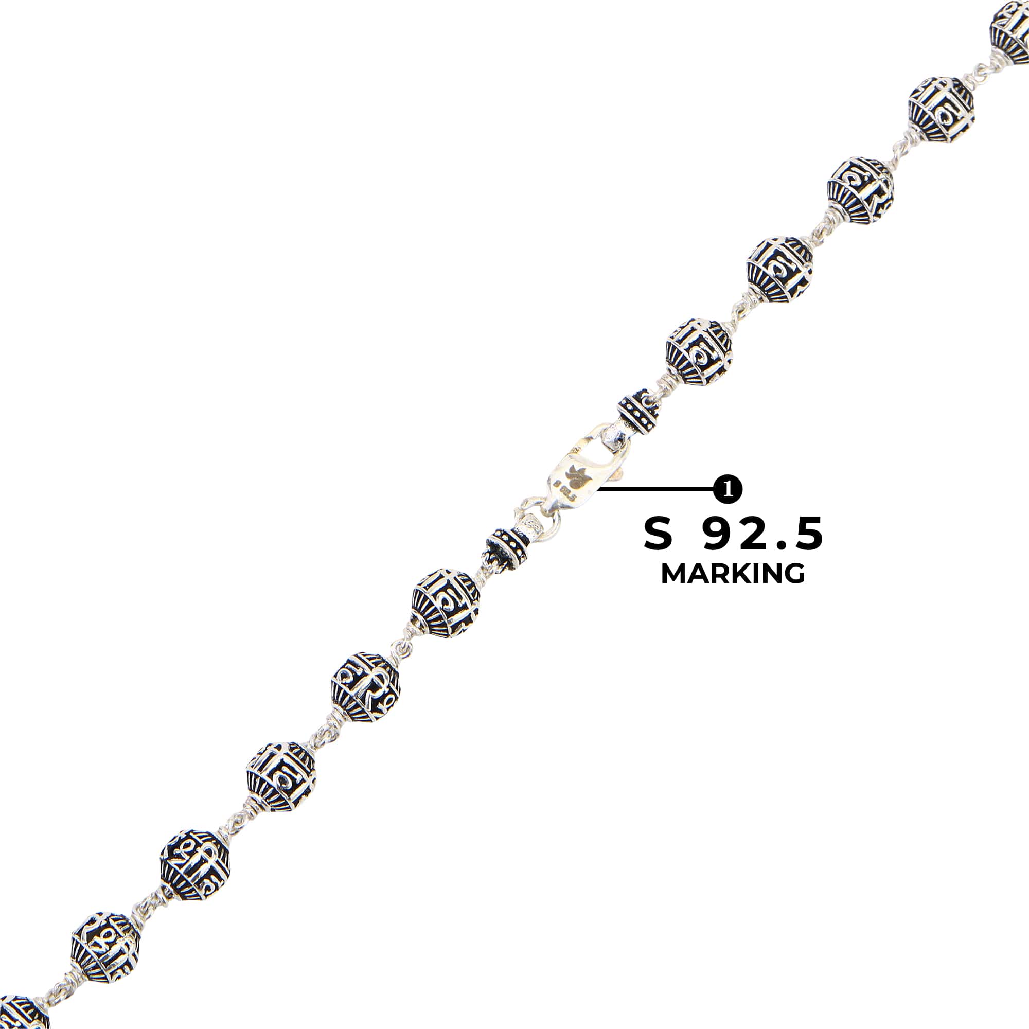 Shree Hari Silver Beads Mala (92.5 Sterling)