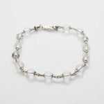 5-6 MM Sphatik Beads Silver Bracelet