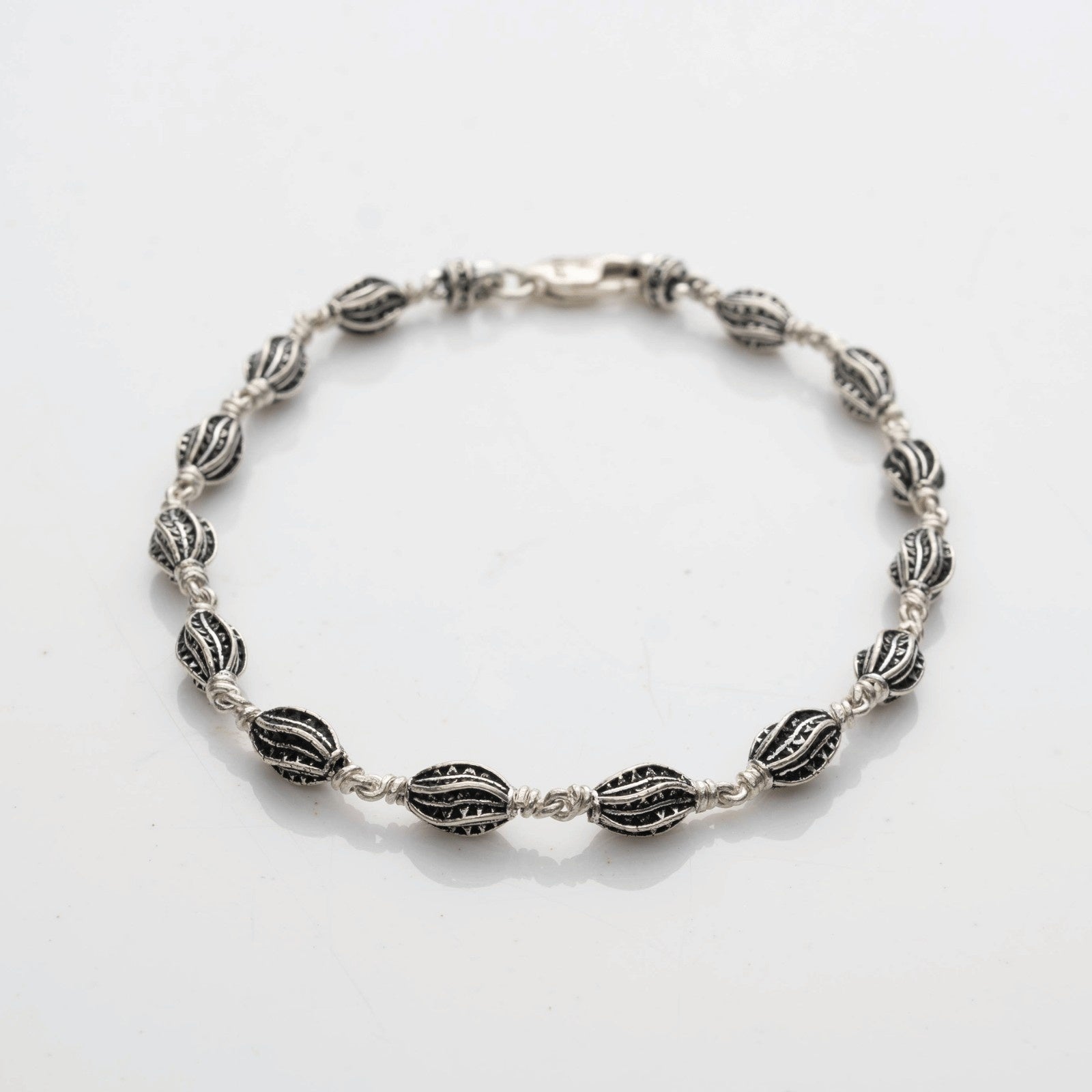 Marquise Beads Silver Bracelet