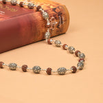 Rudraksha With Ovel Om Silver Beads Mala