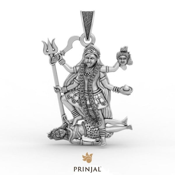 Mahakali Mata Silver Pendant